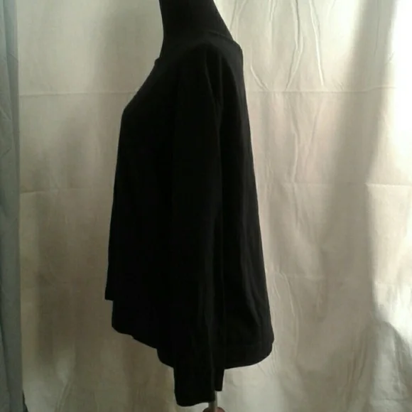 Hot Cotton by Marc Ware Large Tee Shirt Black Stars Long Sleeves Layering Stones - Picture 4 of 6